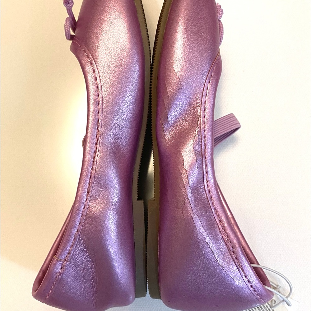 NWT Old Navy Girls Ballet Pink Mettalic Shoe With SCUFFS SEE ALL PHOTOS Size 10 - Picture 6 of 7